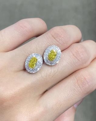 China Oval Brilliant Cut Lab Diamant Juwelen Diamant Stud Ohrringe 0.5ct VS1 Te koop