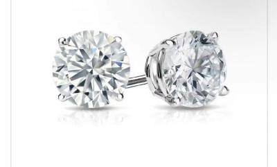 China 3ct Lab Made Diamond Jewelry Round Brilliant Cut Lab Created Diamond Stud Earrings for sale