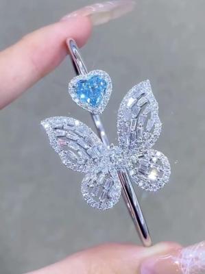 China Cultivated Diamond Butterfly Bracelet Fancy Color Diamond Jewelry Earing Necklace for sale