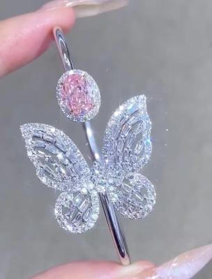 China NGTC Certified Lab Grown Diamond Bracelets 1.97ct Oval Pink Diamond Bracelet for sale