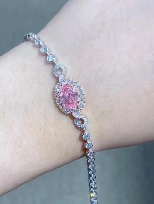 China Fancy Colored Lab Grown Diamond Bracelets Pink Diamond Tennis Bracelets 2.08ct en venta