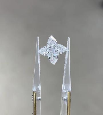 China Lab Made Diamonds CVD IGI Certified Synthetic Diamonds Four Leaf clover Ring Necklace à venda