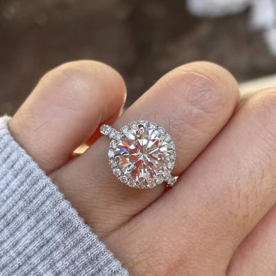 China Anéis femininos com ouro real de 18K e DEF VS Diamantes cultivados em laboratório à venda