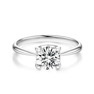 China Mulheres Presente delicada 18k jóias de laboratório crescido anel de diamante NGTC certificado anel de diamante sintético redondo à venda