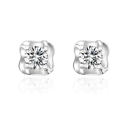 Chine Nouveau design de mode de luxe 18k Boucles d'oreilles en diamant cultivées en laboratoire bijoux pour femmes NGTC certifié Boucles d'oreilles en diamant ronde à vendre