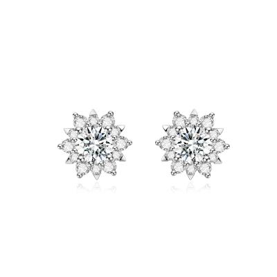 China Speciaal Ontwerp 18k Lab Groeide Diamanten Oorbellen Sieraden Mode stijl Ronde vorm Diamanten Oorbellen Te koop
