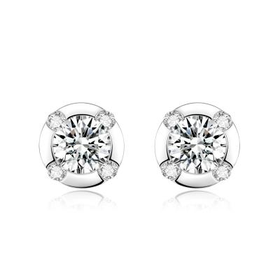 China Special Design 18k Lab Grown Diamond Earrings Jewelry  Durable style Round shape diamond Earrings for sale