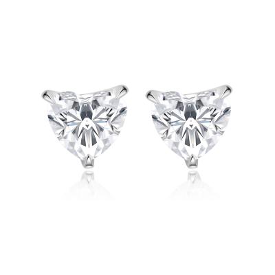 China Beautiful Heart Shape Design 18k Lab Grown Diamond Earrings Jewelry Fashion Heart shape 1ct diamond Earrings for sale