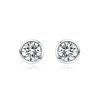 China Classic Design 18k Lab Groeide Diamanten Oornappen Juwelen Bestseller Ronde diamanten Oornappen Te koop