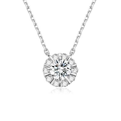 China Classic Hot Sale 18k Gold Diamant Pendant Simples Diamant Pendant Branco Jóias Diamant Round Shape Pendant à venda
