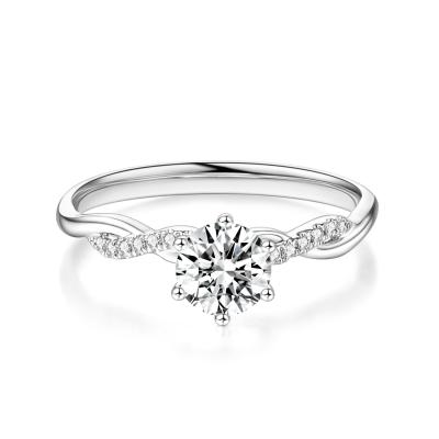 Китай Красивая дизайнерская лаборатория выращенный бриллиантовый кольцо 18K белое золото для подарков и вечеринок Смысл дизайна бриллиантовое кольцо продается