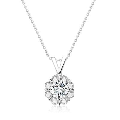 China Diseño clásico 18k Oro de laboratorio colgante de diamante blanco joyería de diamante estilo diario colgante de diamante venta caliente en venta