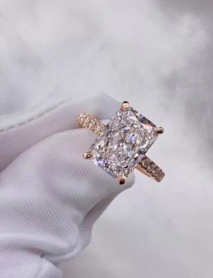 China Anel de diamante radiante Anel de diamante branco Anel de noivado Anéis de casamento Anéis de diamante de laboratório à venda