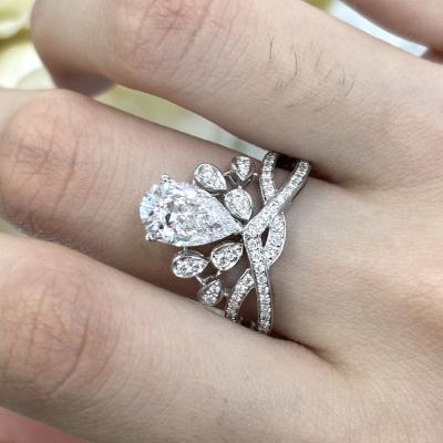 Chine 18k couronne style laboratoire diamants en forme d'anneau beau design pour les femmes princesse design blanc laboratoire diamants en forme d'anneau à vendre