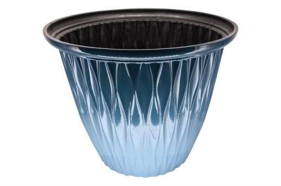 China Home Seamless Polypropylene Plant Pots Blue Plastic Plant Pots With Drainage Holes for sale