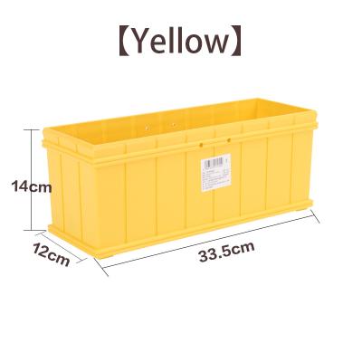 China 33.5*12*14cm Yellow PP Resin Garden Fence Pots For Flowers for sale