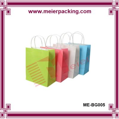 China Recycled Colorful Craft paper bag with silk screen logo and PP handle for scraf for sale