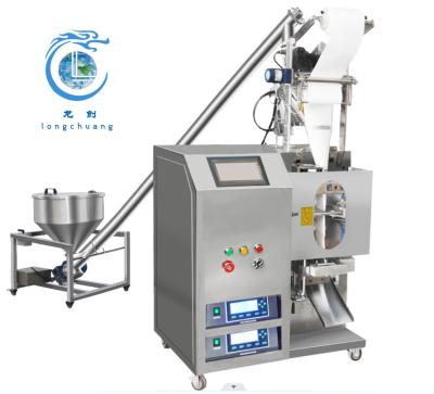 China 10g VFFS Aguilar desecante de llenado de la máquina de envasado de polvo de té de sellado ultrasónico / pantalla táctil / control PLC / alimentador de tornillo en venta