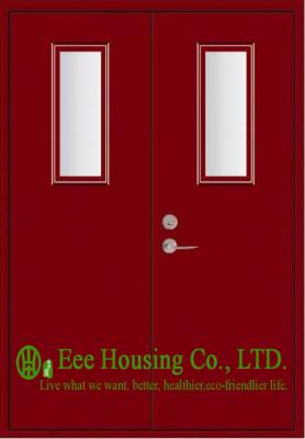 China Commercial 30 Minutes Steel Fire Rated Door with Glass Vision With Fire Proof Certification for sale