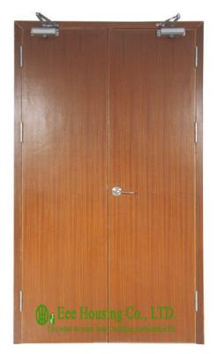 China Inward Opening Residential Timber Fireproof door,Flush Panel with Perlite infilling for sale