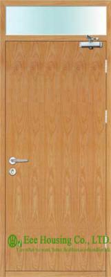 China Commercial Timber fire rated doors With Fire Glass, Single Leaf for sale