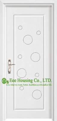 China Mordern Wood Bedroom Door Design, White Color Timber Veneer Wood Door With Lever Handle, for sale