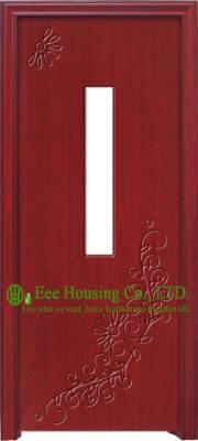 China Clear Glass Interior Timber Veneer Wooden Door With Frame, Wooden Door With Glass Insert for sale