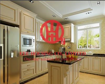 China Modern Elegant Solid Wood Kitchen Cabinet with Excellent Design and Quality for sale