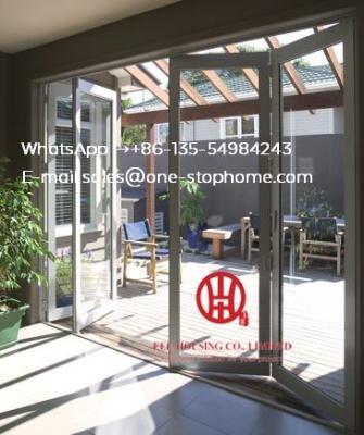 China aluminum extrusion profile heat insulation bi-fold door,MultiSashes Non Thermal Break Aluminum Folding Door for sale