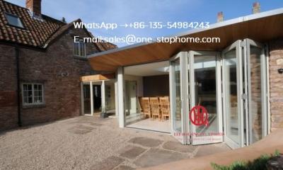 China energy saving insulated aluminum interior glass bi folding door,folding doors for living room for sale