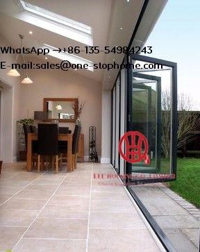 China Aluminium Heavy Folding Door Sound-Proof for Villa House Hotel Building Project for sale