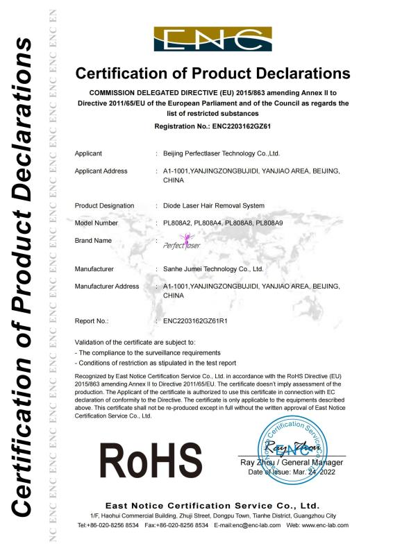 ROHS - Beijing Perfectlaser Technology Co.,Ltd