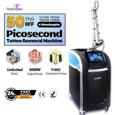 China ODM Pico Laser Tattoo Removal Machine 3000W Three Treatment Probes for sale