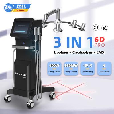 China Lipolaser Cryotherapie Vetbevriezingsmachine 6D Cryolipolyse EMS Gewichtsverlies Te koop