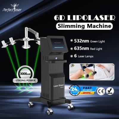 China 532nm 635nm 6D Lipo Laser Machine Weight Loss Body Slimming 600W for sale