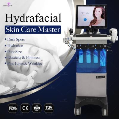 China Cuidado de la piel RF H2O2 Hydrafacial Machine Ultrasonido Limpieza facial Microdermoabrasion en venta