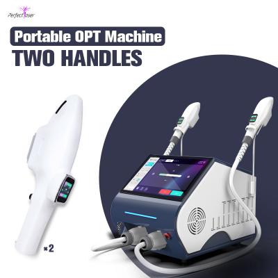 China Two Handles IPL Laser Hair Removal Machine Painless Permanent Depilation for sale