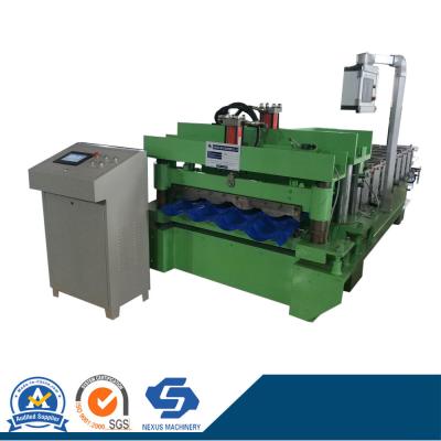 China                  PLC Control Metal Tile Making Machine Step Tile Roll Forming Machine Glazed Tile Machine              for sale