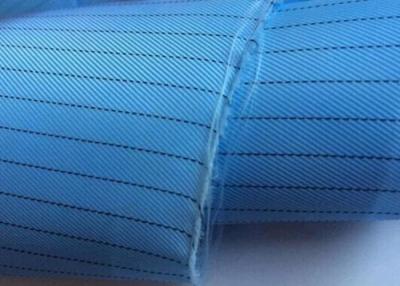 China Plain Dyed Esd Fabric Thousands Colors Poly Grid Or Strip Shrink Resistant for sale