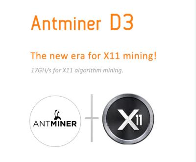China 1200W X11 ASIC Miner Bitmain Antminer D3 17gh X11 Dash Asic Miner for sale