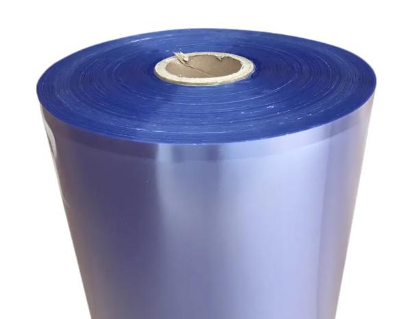 Quality 19 Micron Clear PVC Shrink Wrap Film Roll Centerfold Low Tempreture Shrink for sale