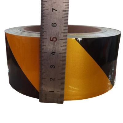 China Adhesive PE Protective Film Black Yellow Warning Tape ISO9001 SGS CE ROHS Approved for sale
