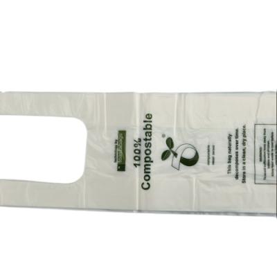China PBAT PLA Amido de milho Biodegradável Sacos de compras de tamanho personalizado Branco Verde Cor à venda