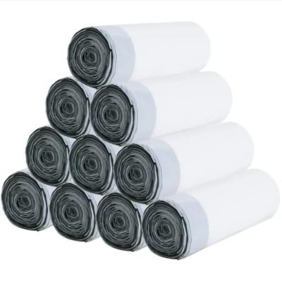 China LDPE Drawstring Garbage Bag 0.04mm Thickness Waste Bin Liner On Roll for sale
