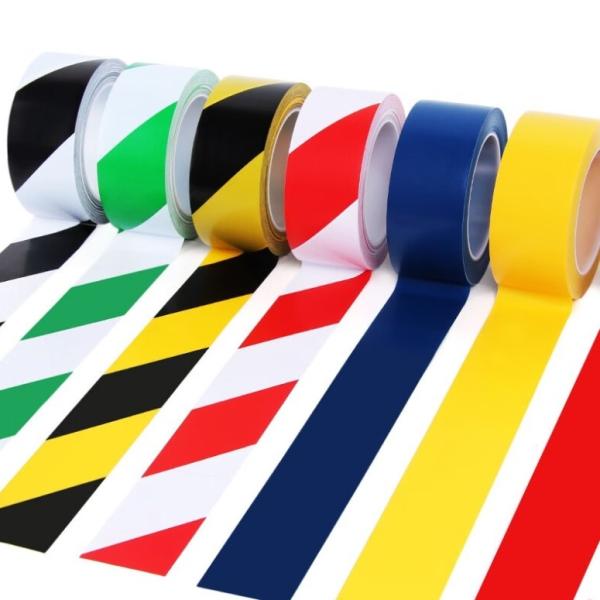 Quality Adhesive Safety Striped Floor Marking Tape Roll BOPP Biaxially Oriented for sale