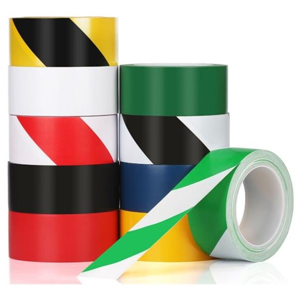 Quality Adhesive Safety Striped Floor Marking Tape Roll BOPP Biaxially Oriented for sale