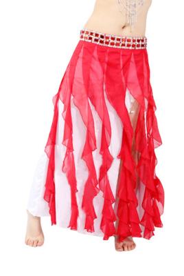 China Elegant Two row crystals chiffon tribal belly dance skirts for women for sale