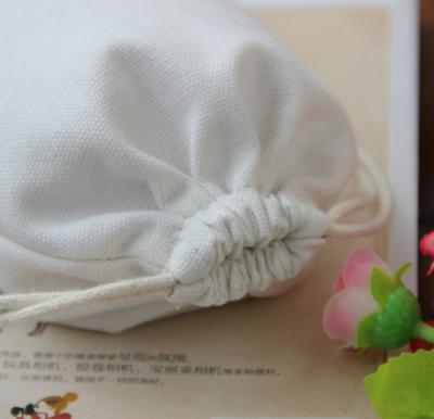 China Bulk Printing Cotton Drawstring Bags , Logo Customized Canvas Drawstring Sack for sale