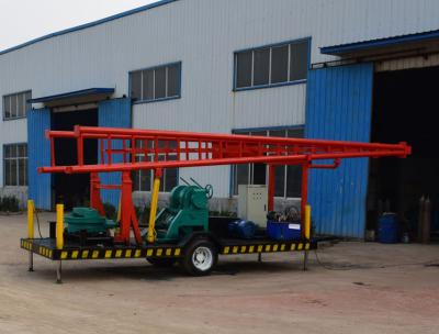 China Trailer Mounted Water Well Drilling Rigs / Truck Mounted Rotary Drilling Rig for sale