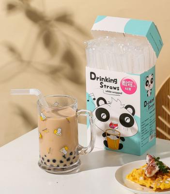 China PLA Flexible Biodegradable Plastic Straw For Boba Bubble Milk Tea for sale